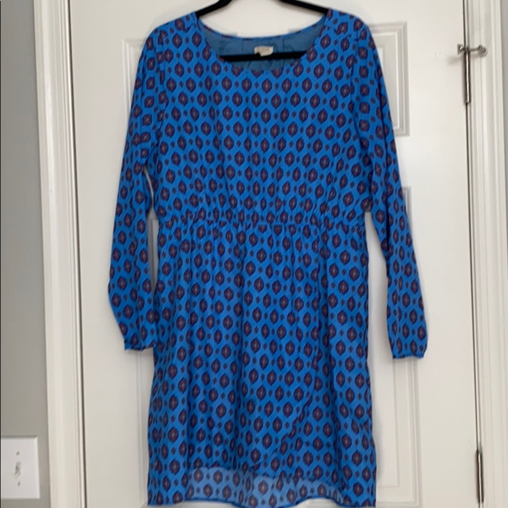 Jcrew print dress long sleeve